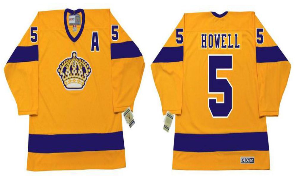 2019 Men Los Angeles Kings #5 Howell Yellow CCM NHL jerseys